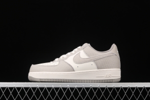 NIKE Air Force 1x07 sail leather spliced low-top casual board shoes BQ5806-228