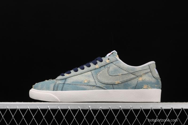 Levi's Strauss x NIKE Blazer Low Trail Blazers hole-breaking jeans low-side leisure sports board shoes 905345-403