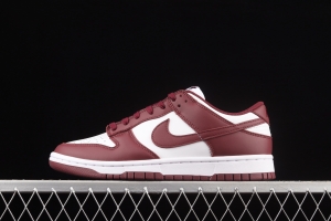 NIKE SB DUNK Low Prm wine red and white color SB buckle rebound fashion leisure board shoes DD1503-108