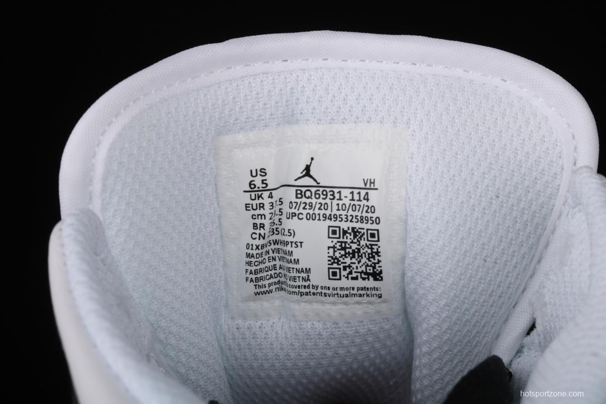 Air Jordan 1 Mid SE naked eye 3D limited edition Zhongbang basketball shoes BQ6931-114,