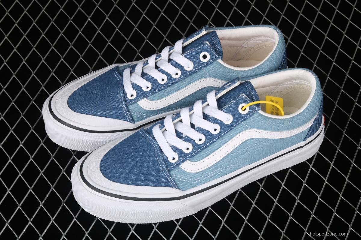 Vans Style 36 half-moon jeans blue side stripes low-edge sports board shoes VN0A38G1Q69