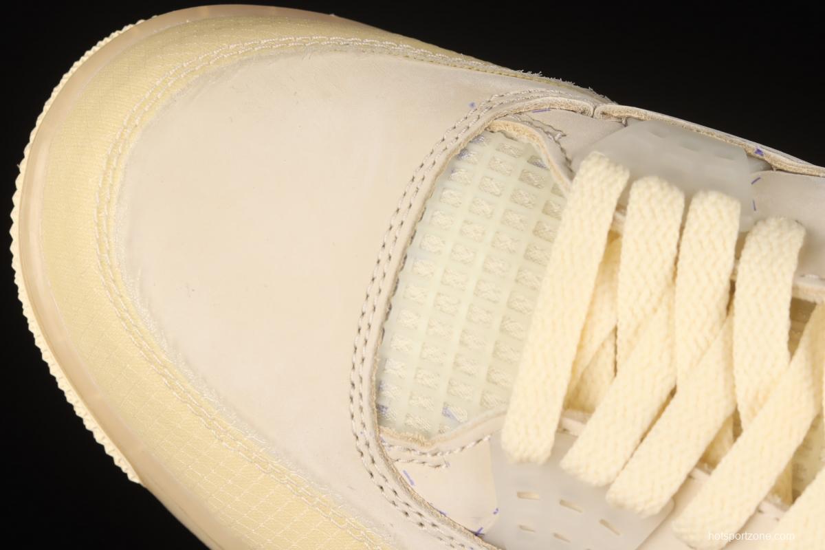 OFF-White x Air Jordan 4 Retro Cream/Sail retro leisure sports culture basketball shoes CV9388-100