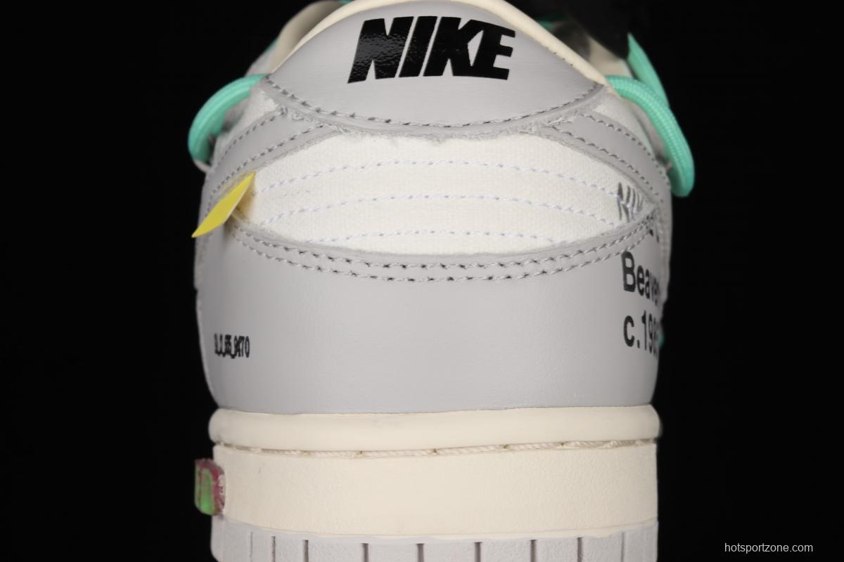 OFF-White x NIKE DUNK Low 04 of 50 OW white gray leisure sports skateboard shoes DM1602-114