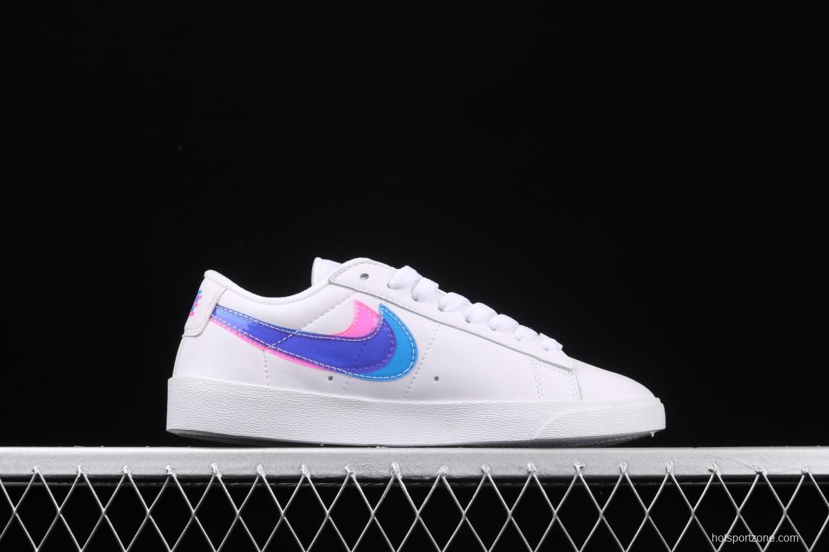 NIKE Blazer Low PRM Trail Blazers two-color Swoosh leisure sports board shoes 454471-176