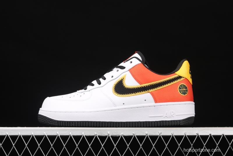 NIKE Air Force 1x07 Low black and white embroidered low-top casual board shoes CU8070-100