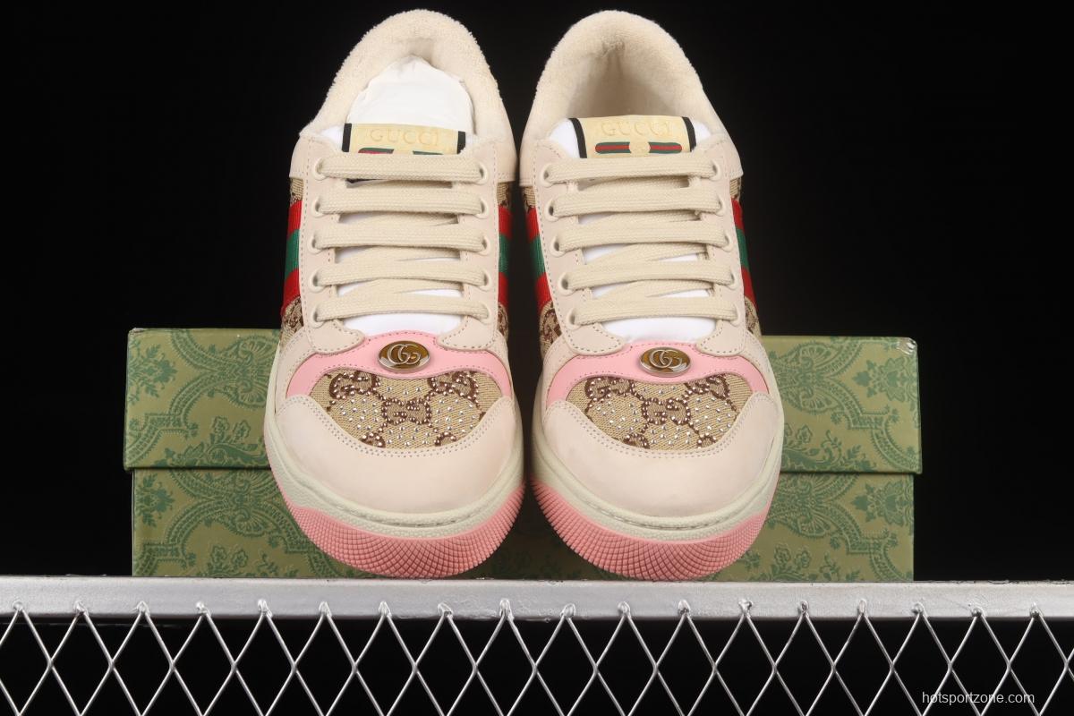 Gucci Distressed Screener Sneaker classic daddy shoes A38G09064