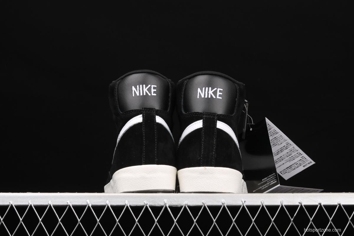 NIKE Blazer Mid'77 Suede Trail Blazers Classic Black and White Gobang Leisure Board shoes CI1172-005