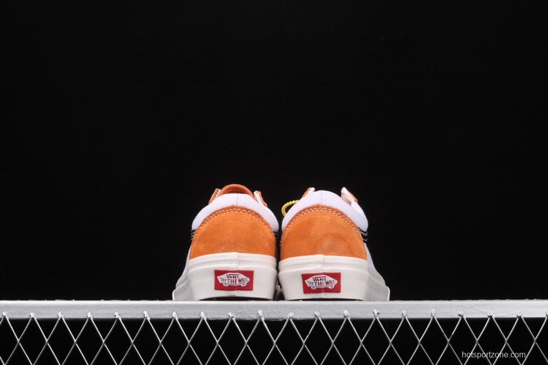 Vans Style 36 caramel orange and white small head splicing low-help couple casual board shoes VN0A3DZ3WZ5