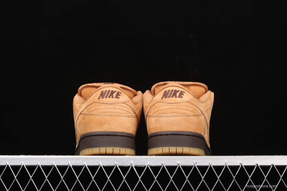 NIKE SB DUNK Low Pro wheat color deciduous yellow low-side sports skateboard shoes BQ6817-204