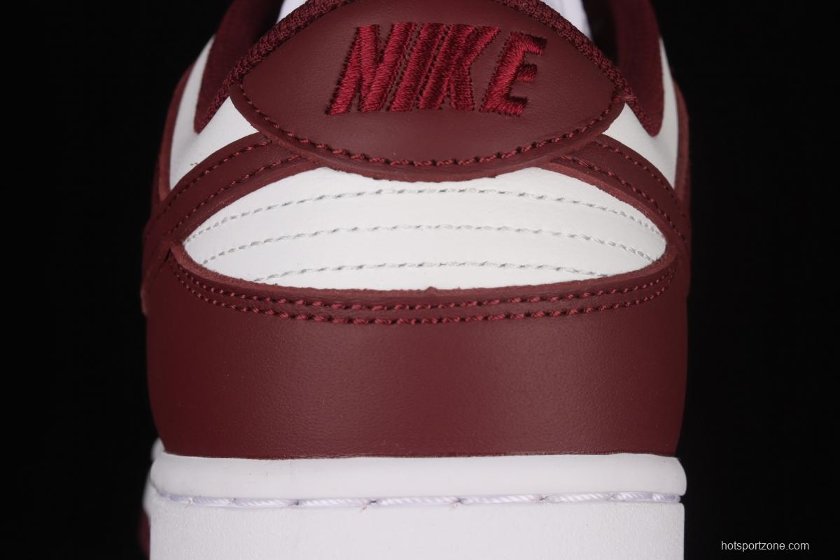 NIKE SB DUNK Low Prm wine red and white color SB buckle rebound fashion leisure board shoes DD1503-108