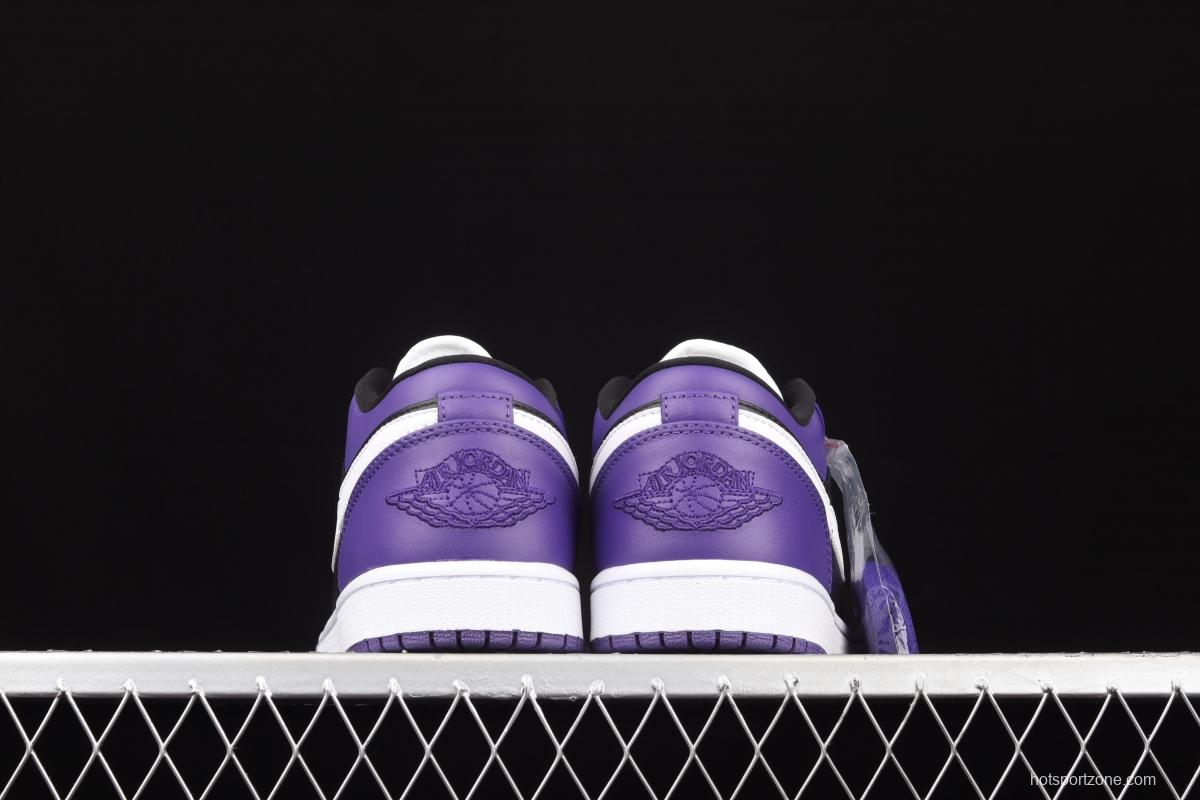 Air Jordan 1 Low black-purple and white low-side cultural leisure sports shoes 553558-501