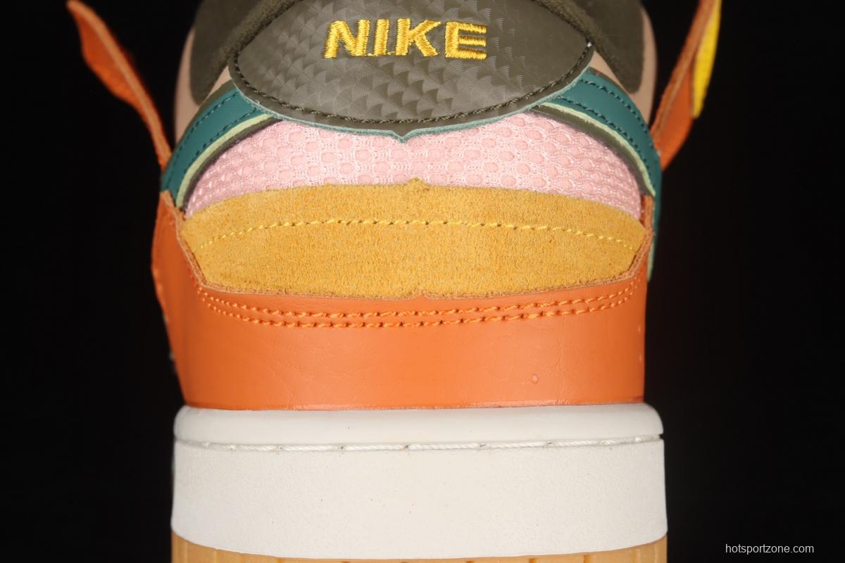 NIKE DUNK Scrap color stitching and stitching strange dazzling color low-top casual board shoes DB0500-200