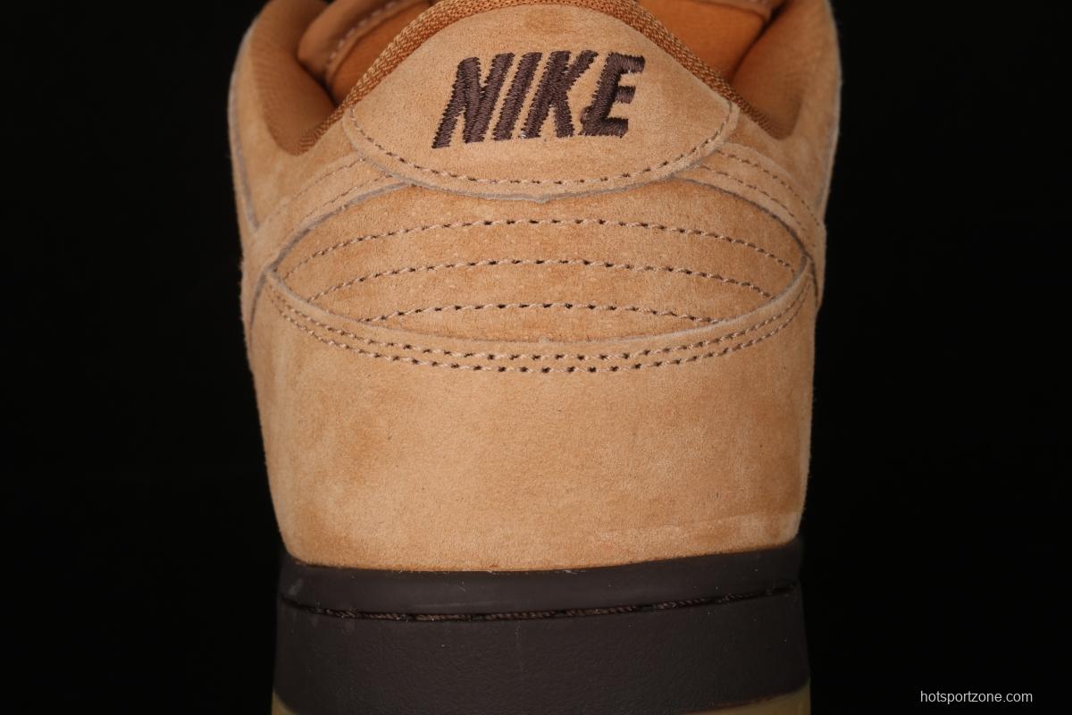 NIKE SB DUNK Low Pro wheat color deciduous yellow low-side sports skateboard shoes BQ6817-204