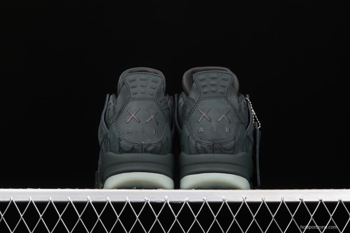 Kaws x Air Jordan 4 Black AJ4 black suede luminous limited edition 930155-001