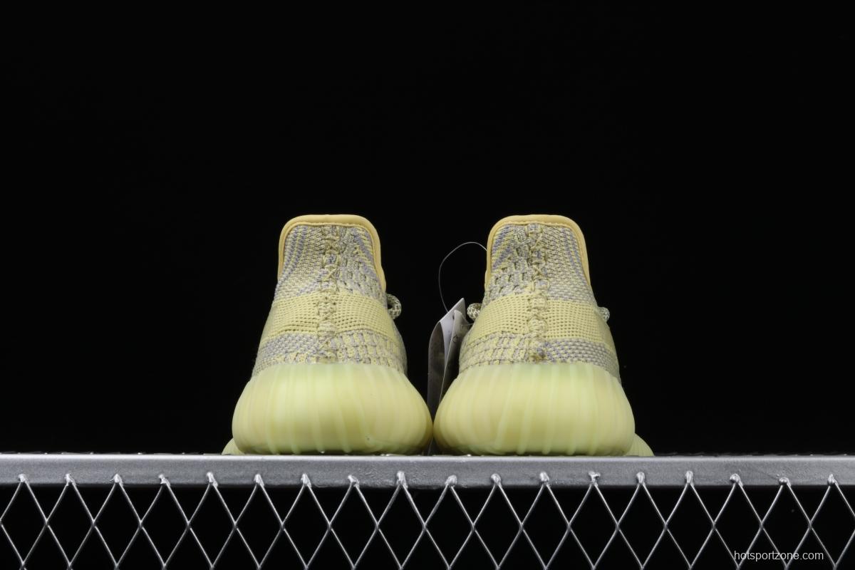 Adidas Yeezy 350 Boost V2 FQ9009 das coconut 350 second generation hollowed-out lemon yellow color matching