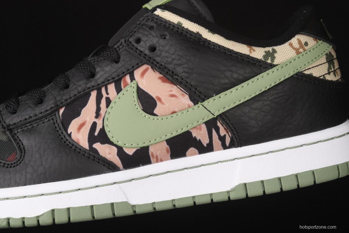 NIKE SB DUNK Low Russet Cedar camouflage asymmetrical mandarin duck army green dunk series retro low-side leisure sports skateboard shoes DH0957-001