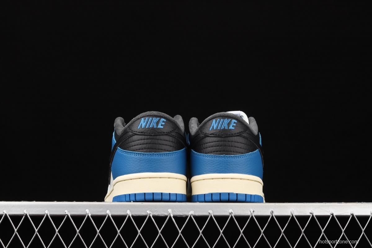 NIKE SB DUNK Low white, blue and black hook SB smash rebounds low upper board shoes DH0957-105