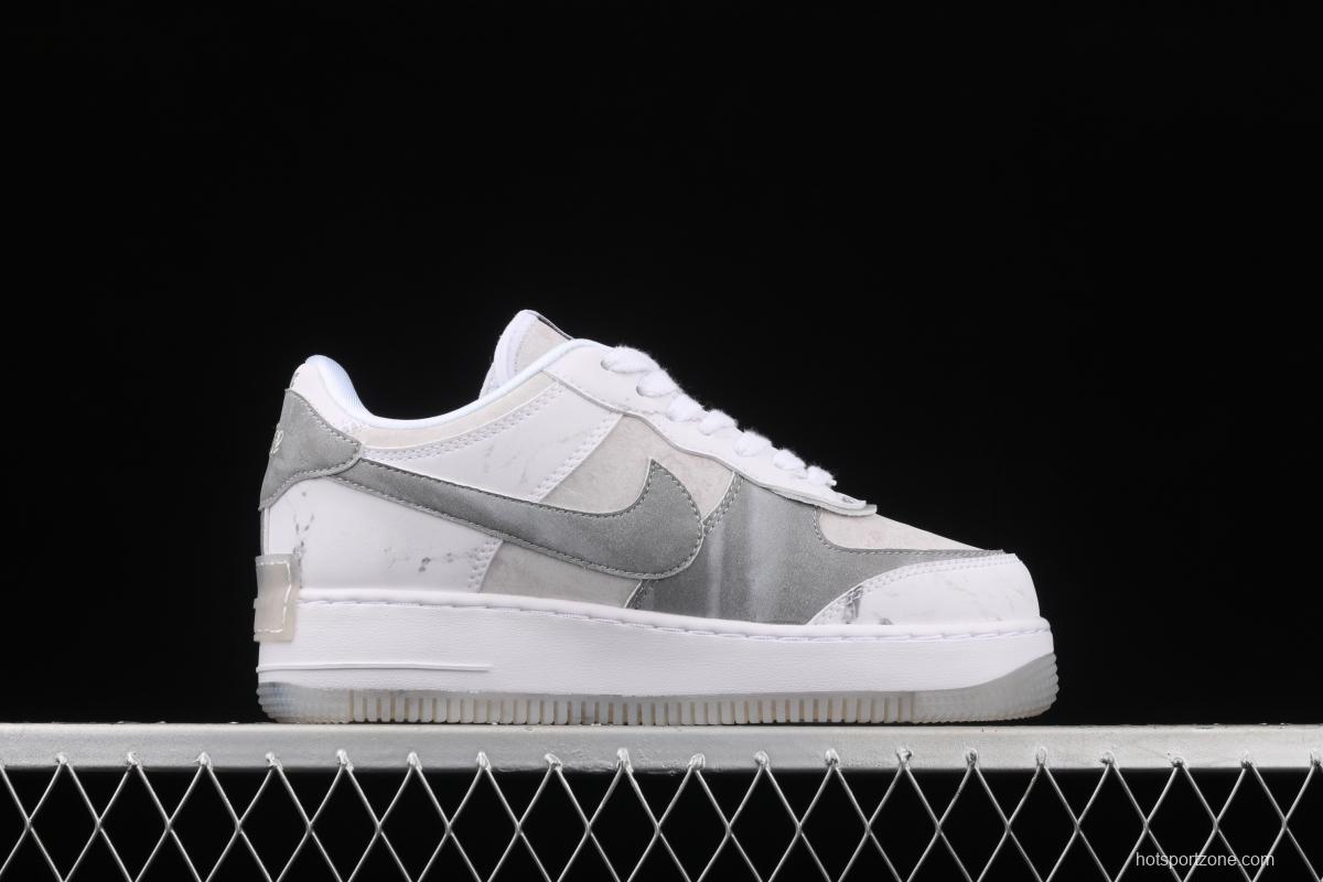 NIKE Air Force 1 ShAdidasow light weight heightened low-top board shoes DJ4635-100