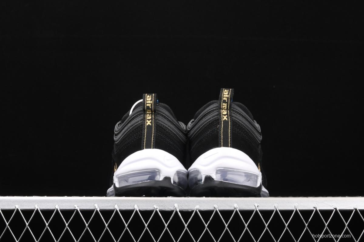 NIKE Air Max 97 QS Olympic black gold 3M reflective bullet air cushion running shoes CI3708-001