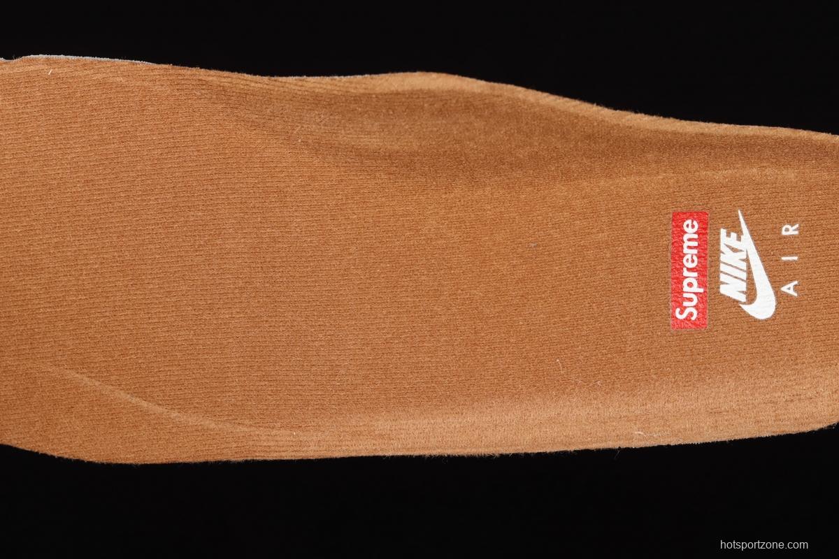 Supreme x NIKE Air Force 1 Low AF1 co-branded wheat suede low-top casual board shoes DN1555-200