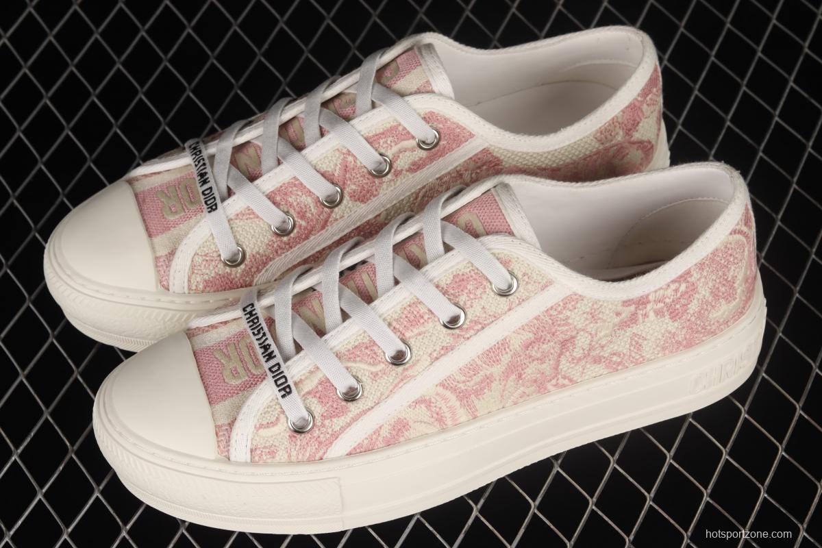 Dior Walk'n Dior 21s embroidery series 3D canvas low upper shoes KCK211BWES19R