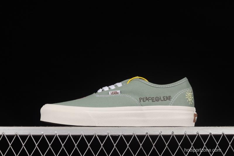Vans Authentic Grey Green Fun Embroidered Pattern Low-Top Sneakers Sneakers VN0A5KRDAST