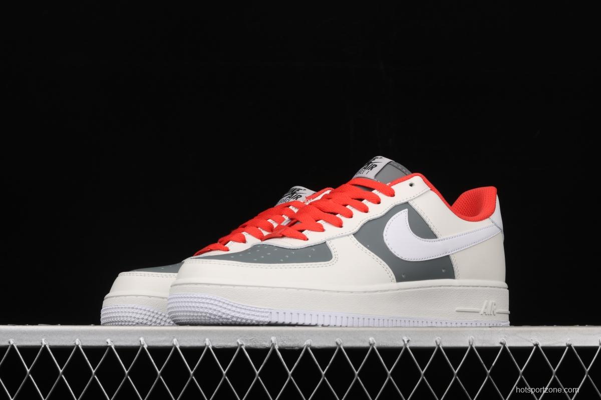 NIKE Air Force 1' 07 Low gray-red pigeon color matching low-top casual board shoes CT3427-900