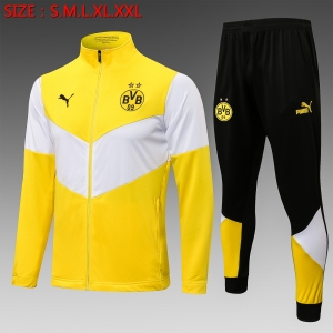 21 22 Borussia Dortmund Full Zipper Tracksuit Yellow S-2XL A442#
