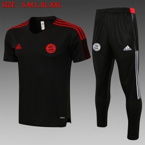 21 22 Bayern Munich Short SLEEVE Dark Grey（With Long Pants）S-2XL C700#
