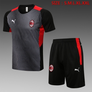 21 22 AC Milan Short SLEEVE 21 22 AC Milan Black （With Shorts）#