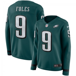 Women's Nick Foles Green Therma Long Sleeve Player Limited Team Jersey