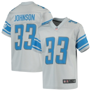 Youth Kerryon Johnson Silver Inverted Player Limited Team Jersey