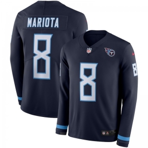 Men's Marcus Mariota Navy Therma Long Sleeve Player Limited Team Jersey