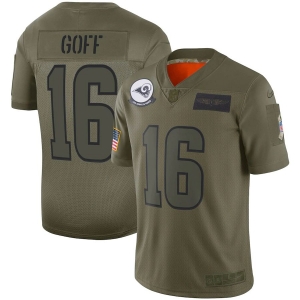 Youth Jared Goff Olive 2019 Salute to Service Player Limited Team Jersey