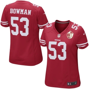 Women's NaVorro Bowman Scarlet 70th Anniversary Patch Player Limited Team Jersey