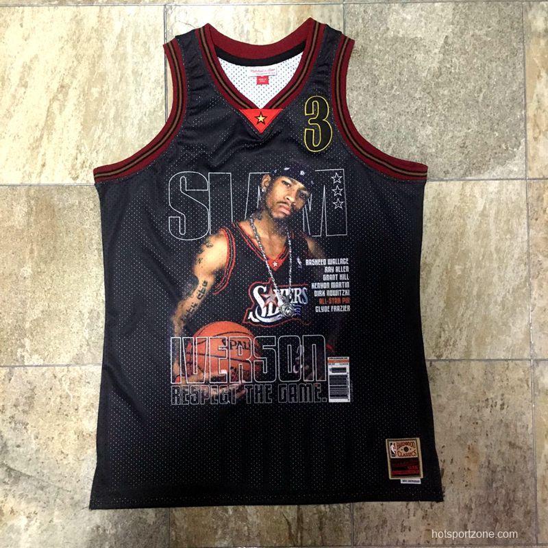 Men's Allen Iverson Black Retro Classic Team Jersey