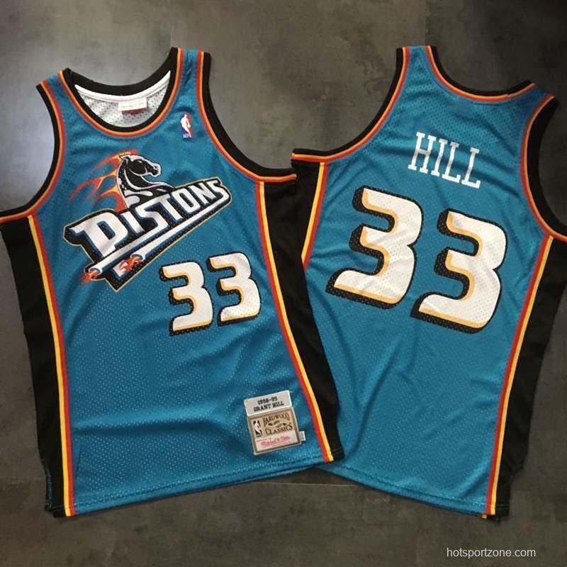 Men's Grant Hill Blue Retro Classic Team Jersey