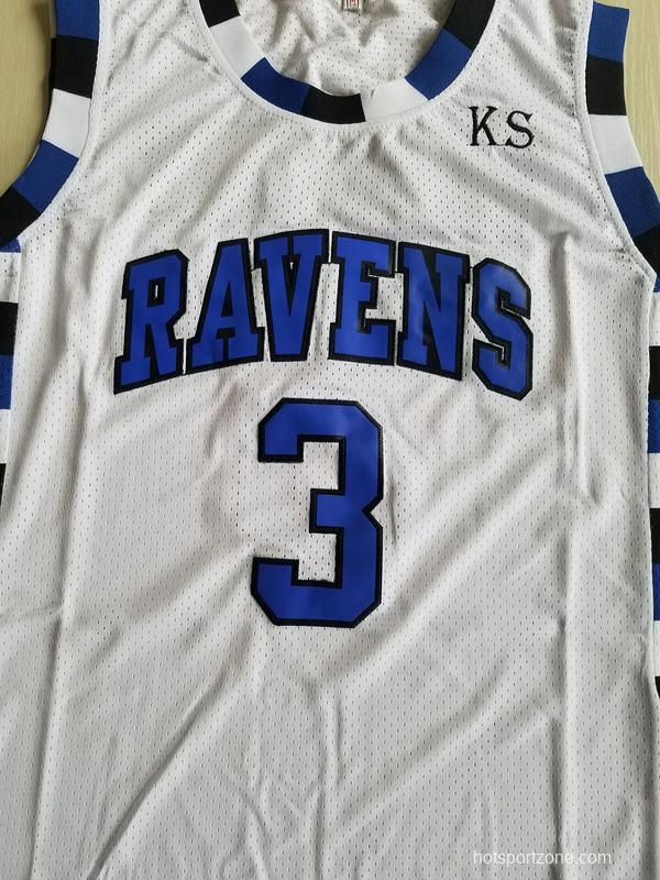 Antwon Skills Taylor 3 One Tree Hill Ravens White Basketball Jersey