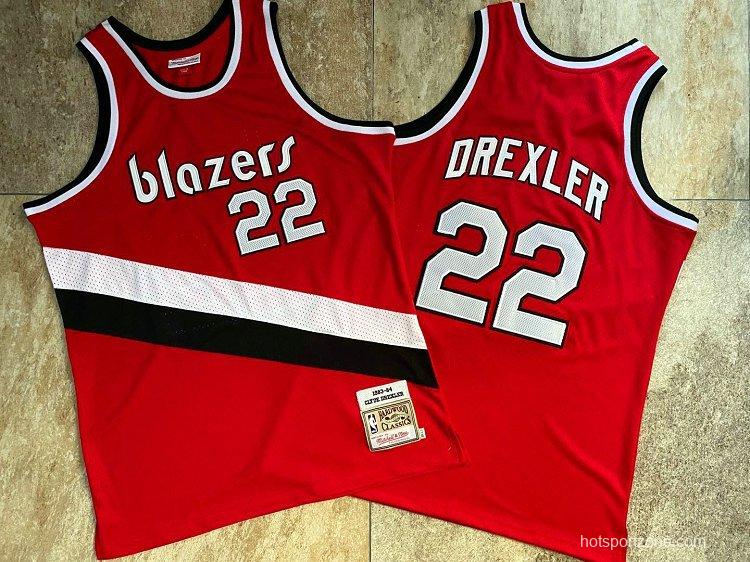 Men's Clyde Drexler Red Retro Classic Team Jersey