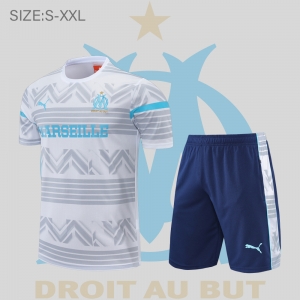 22/23 Olympique de Marseille Training Suit Short Sleeve Kit White Grey