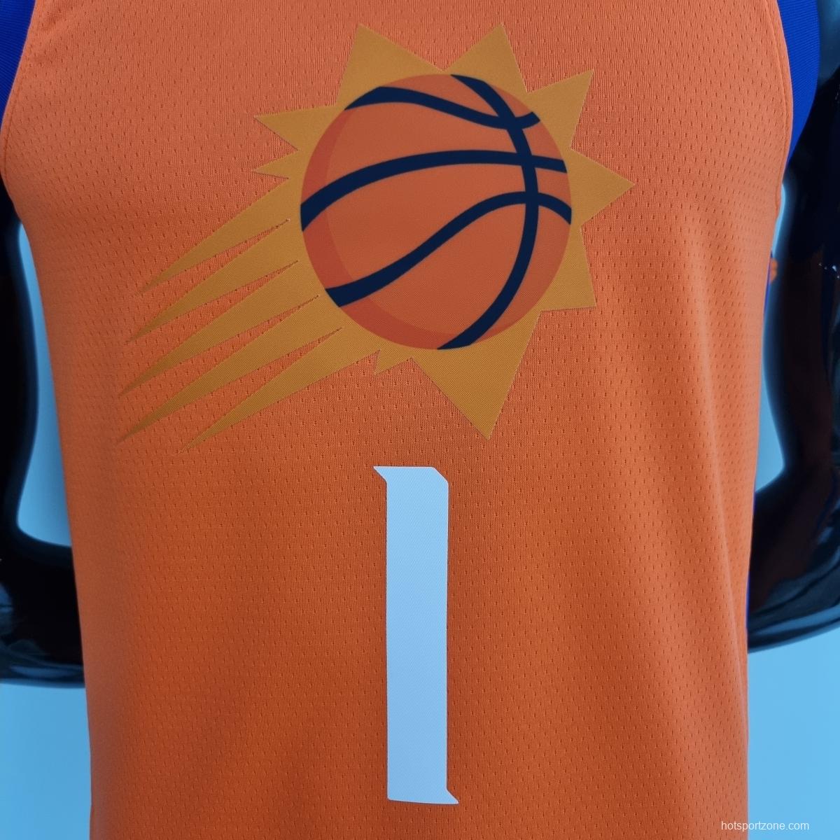 75th Anniversary BOOKER#1 Phoenix Suns Jordan Theme Orange NBA Jersey