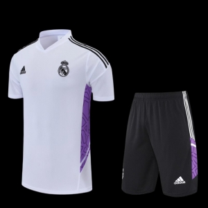 22/23 Real Madrid White Short Sleeve Training Jersey: