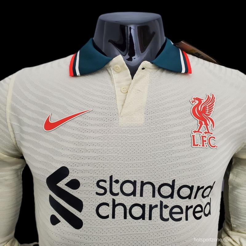 Player Version 21/22 Long Sleeve Liverpool Away Soccer Jersey