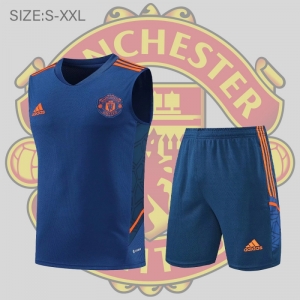 22/23 Manchester United Vest Training Jersey Kit Navy Blue