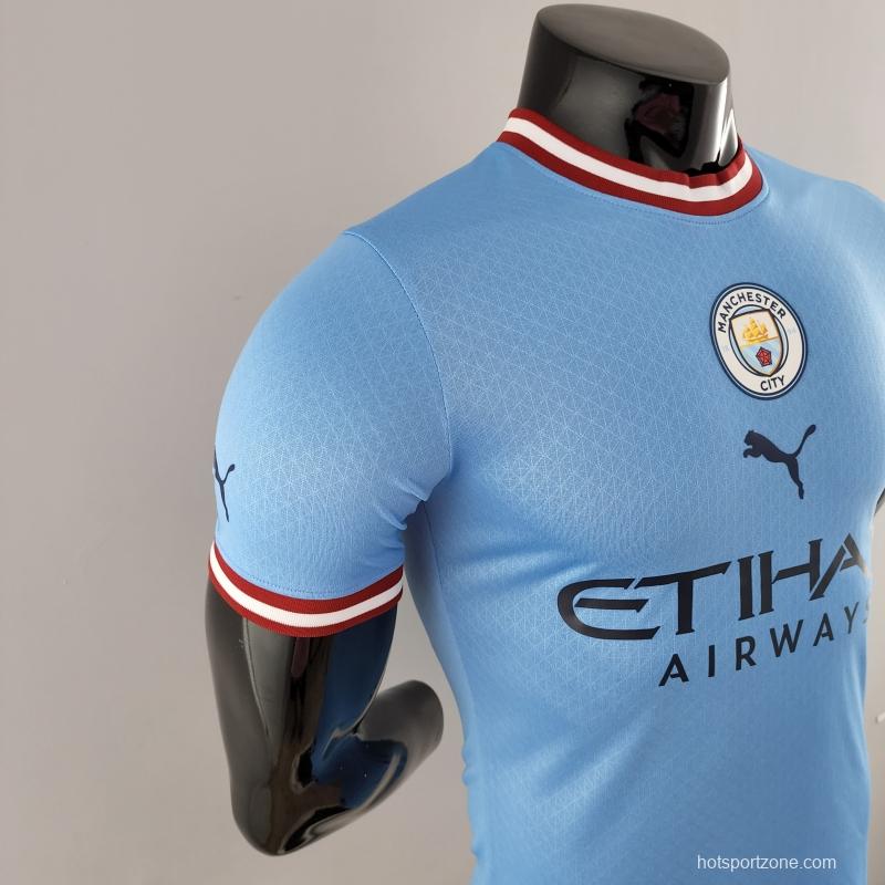 Player Version 22/23 Manchester City Home Soccer Jersey