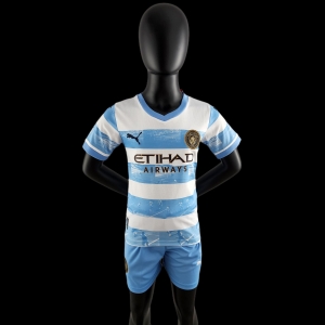 22/23 Kids Kit Manchester City Limited Edition Blue And White Size16-28