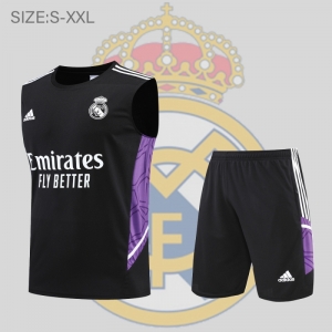 22/23 Real Madrid Vest Training Jersey Kit Black