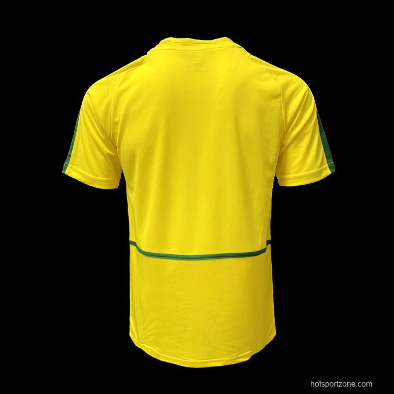 Retro 2002 Brazil Home Soccer Jersey