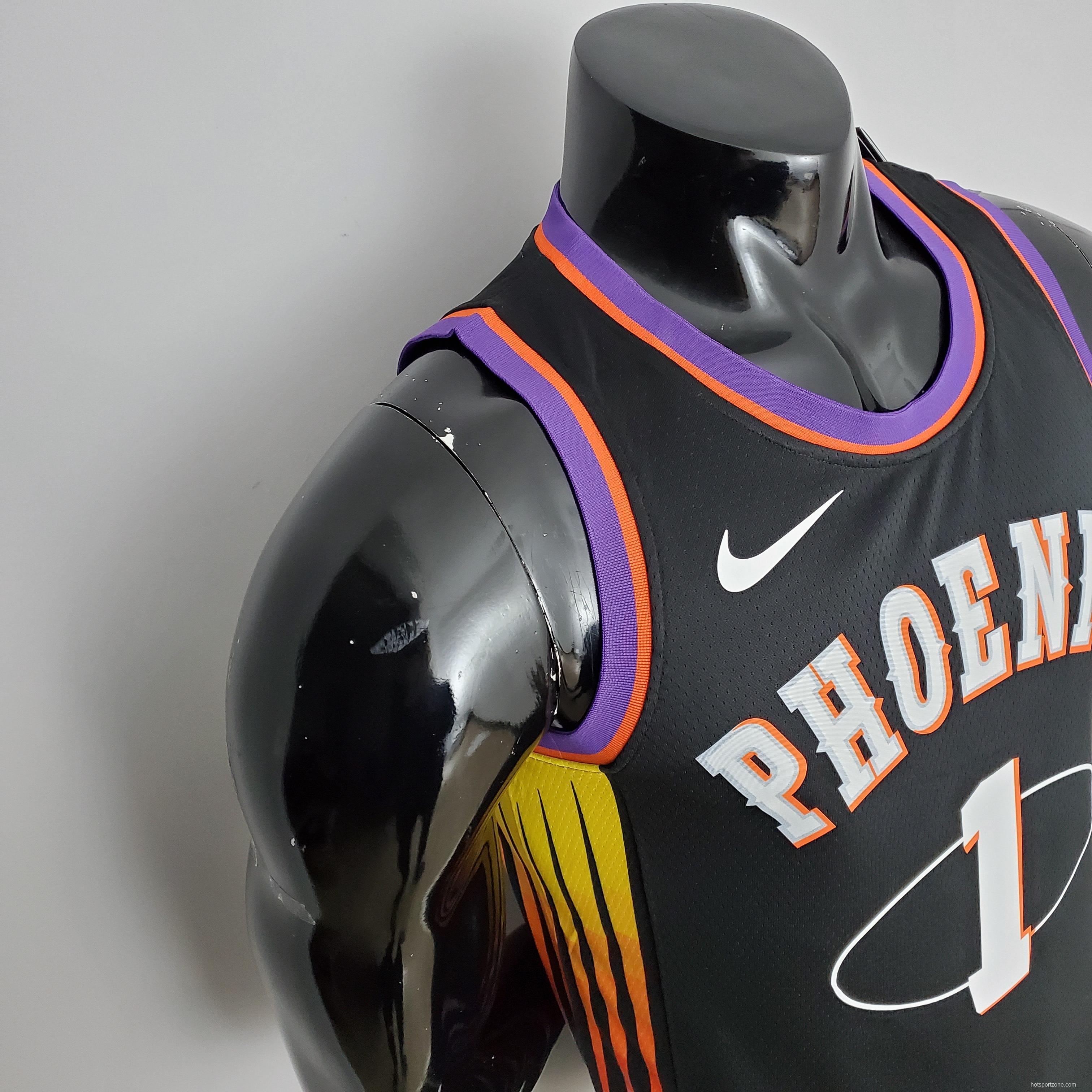 2022 Season Suns Booker #1 Suns City Edition Black NBA Jersey