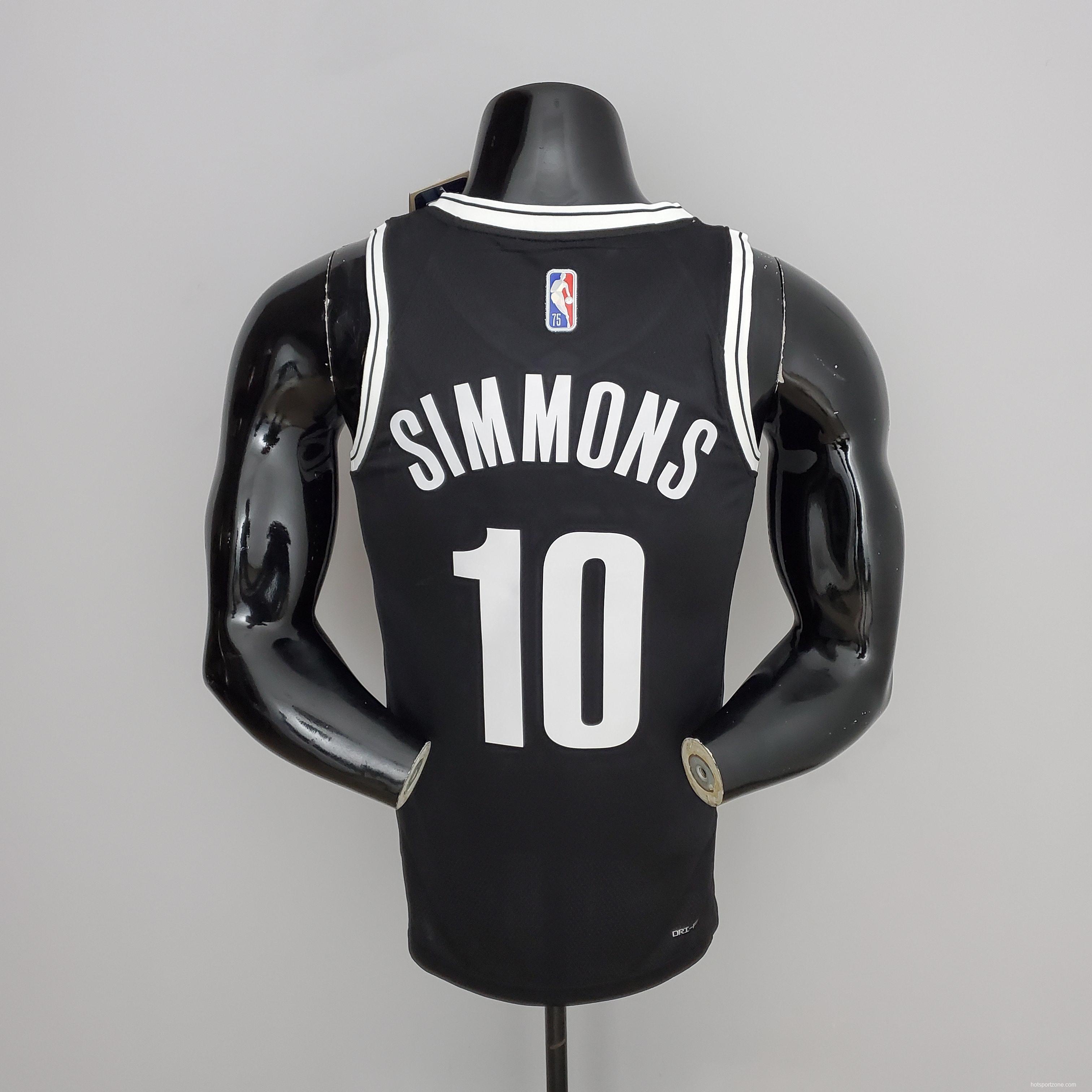 NBA 75th Anniversary Simmons #10 Nets Black Jersey